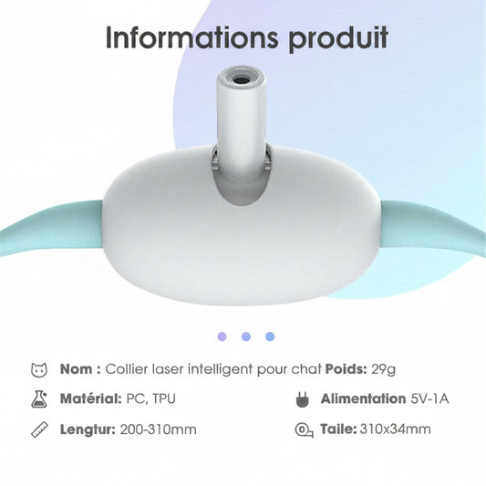 Collier laser interactif rechargeable pour chat - Pawzen