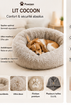 Lit cocoon Pawzen pour chien et chat
