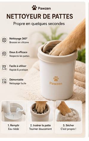 Nettoyeur de pattes Pawzen en silicone pour chien